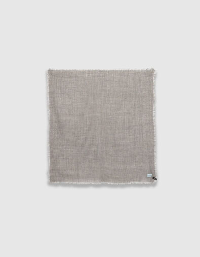 Women’s grey wool and cashmere square scarf - IKKS