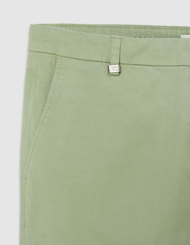 Men's green slim-fit chino pants-5