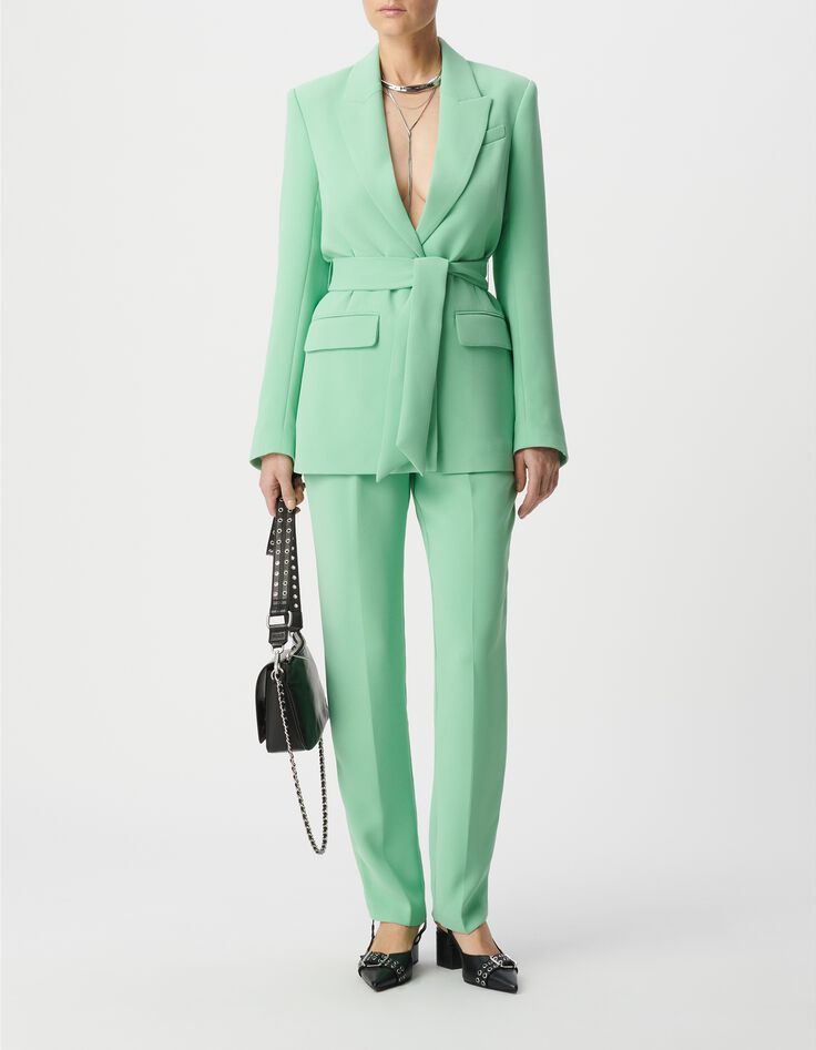 Gr&uuml;ne Anzughose aus recyceltem Polyester f&uuml;r Damen-1