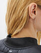 Sous-doudoune courte noire col montant et badge femme-7