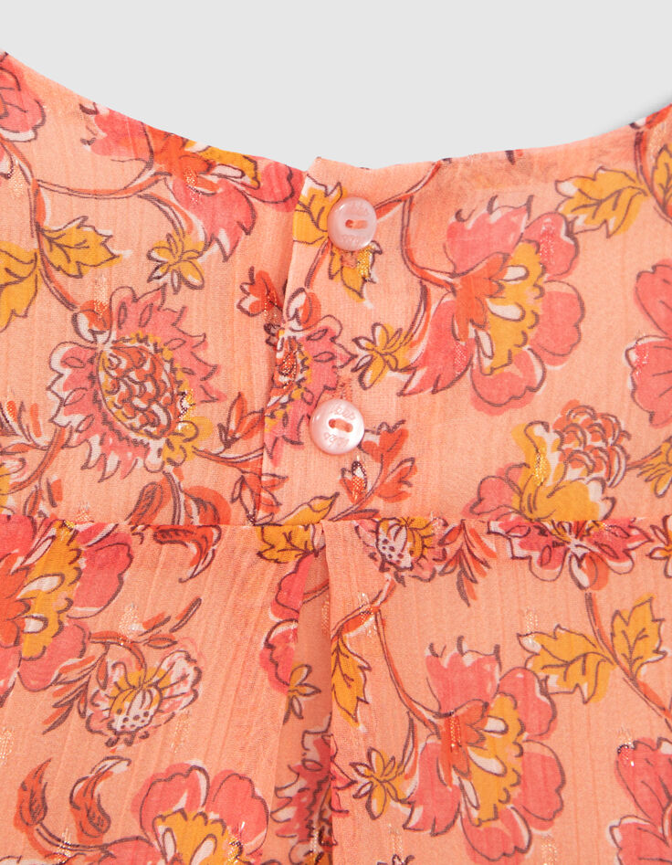 Vloeiende oranje blouse print meisjes-6