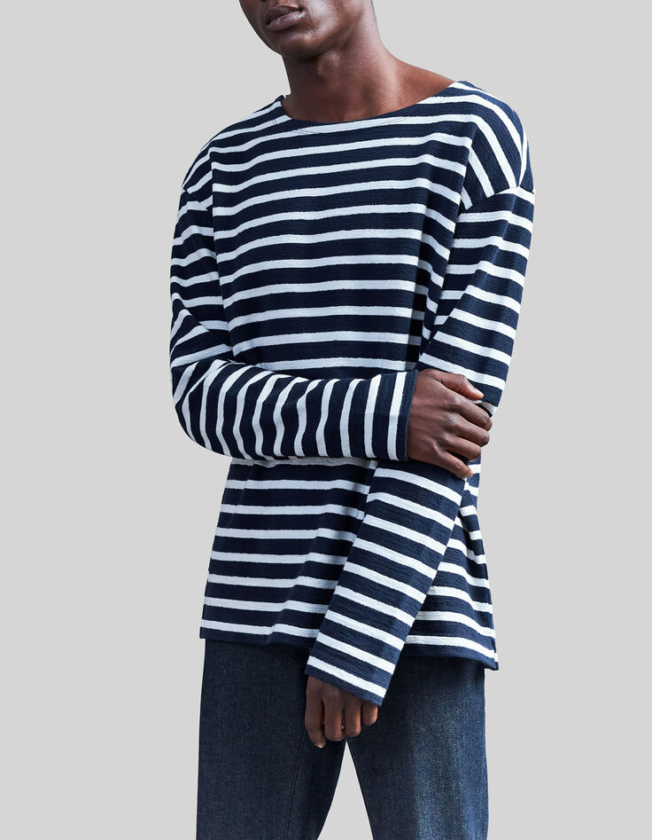 Men’s long-sleeve sailor-stripe T-shirt-2