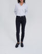 Women’s ecru shirt with thin grey stripes-6