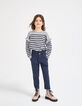 Pantalon navy fluide fille-6