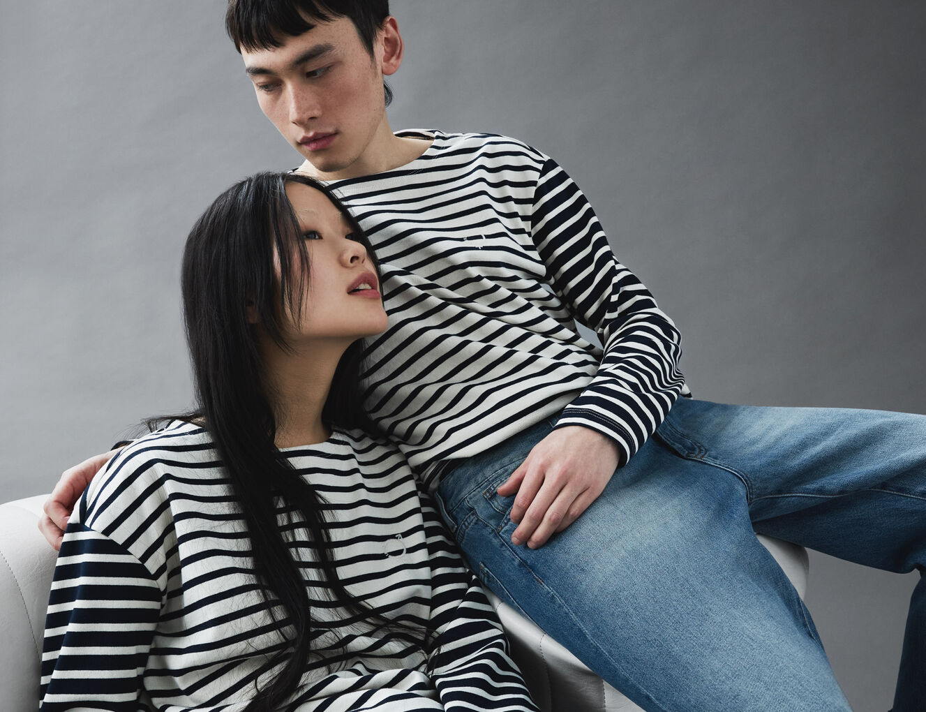 Unisex organic cotton sailor-stripe Gender Free T-shirt - IKKS-9