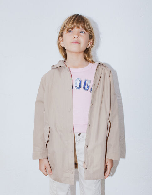Trench beige detalles fantasía capucha niña - IKKS