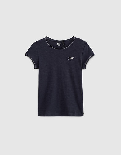 Tee-shirt navy Essentiel en coton bio fille - IKKS