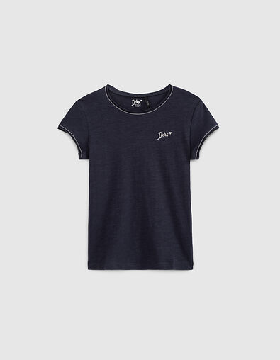 Navy T-shirt Essentiel bio-katoen meisjes - IKKS