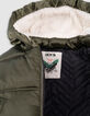 Chaqueta acolchada de nailon caqui para niña-2