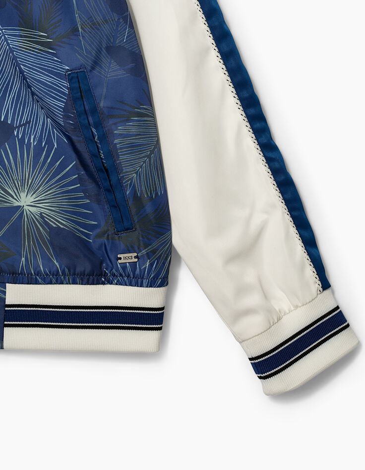 Boys’ dark blue print and white baseball jacket -5