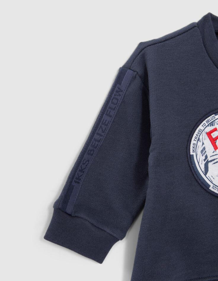 Sudadera azul marino maxi insignia bordado beb&eacute; ni&ntilde;o-5