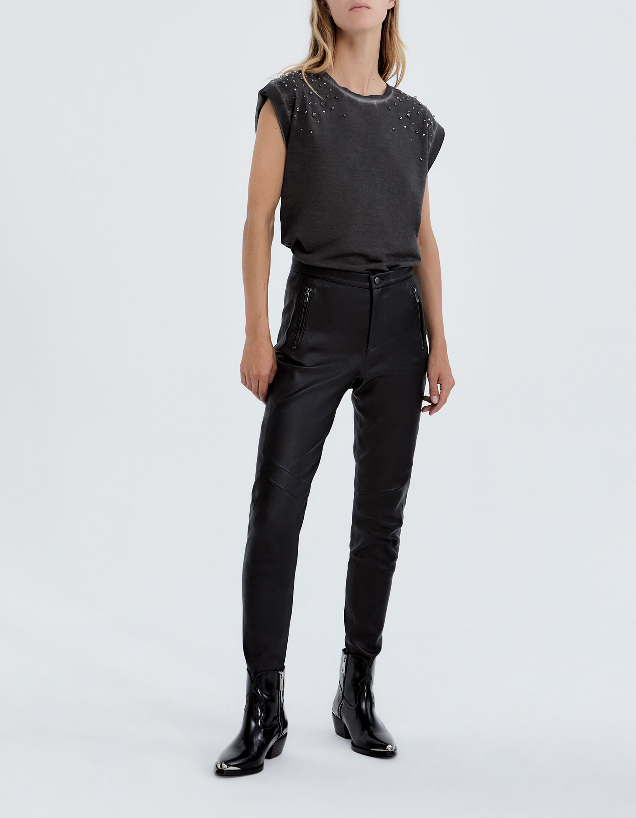 Tee shirt sales noir femme zara