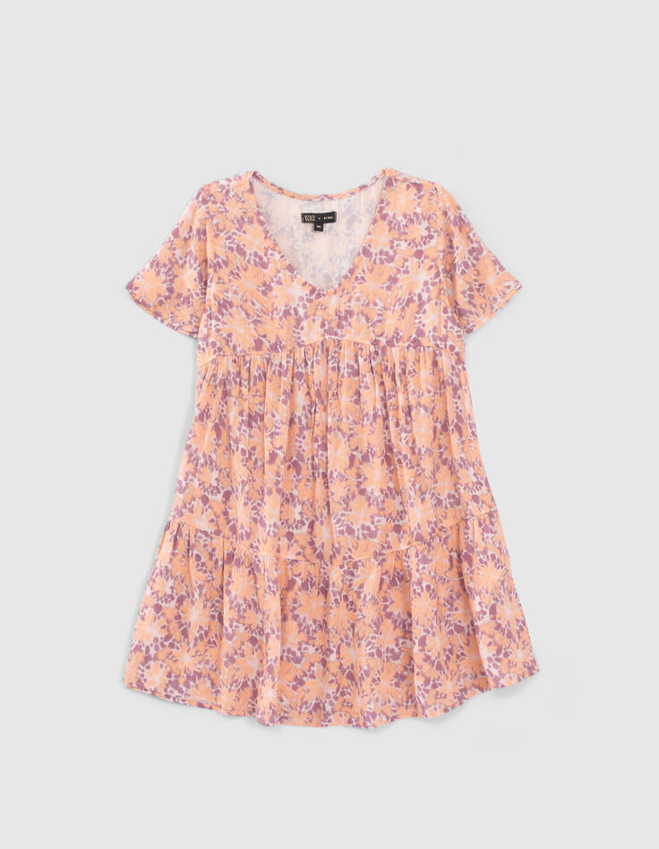 Lichtpaarse jurk print psychedelische bloemen meisjes-1