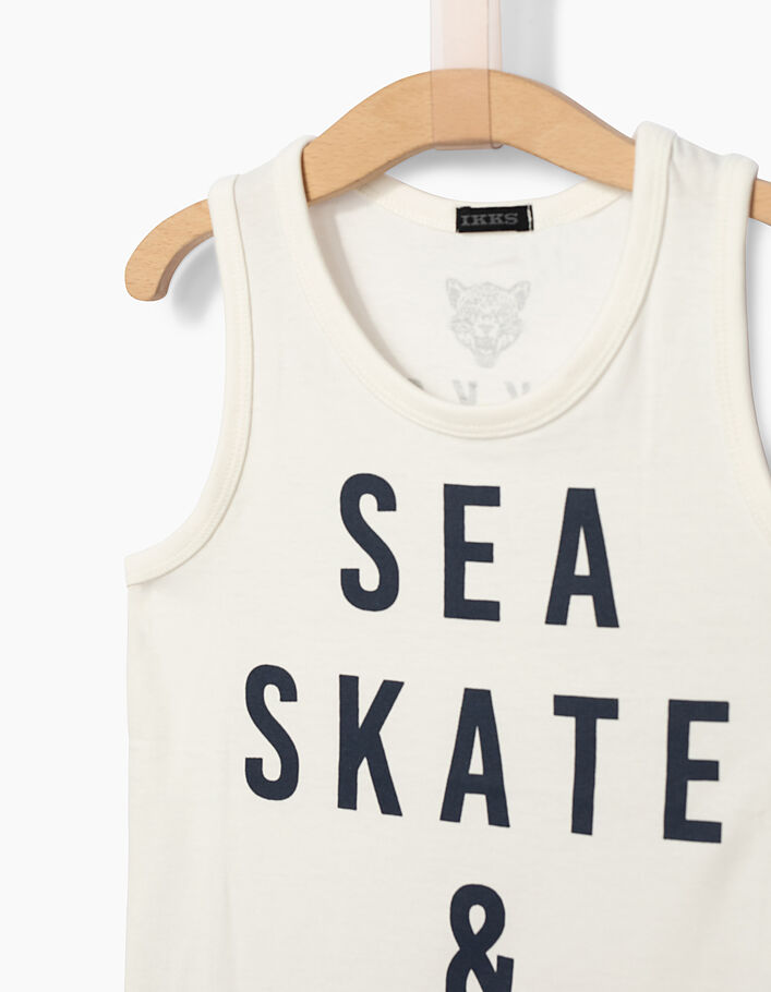 Singlet gebroken wit Sea, Skate & Sun -4