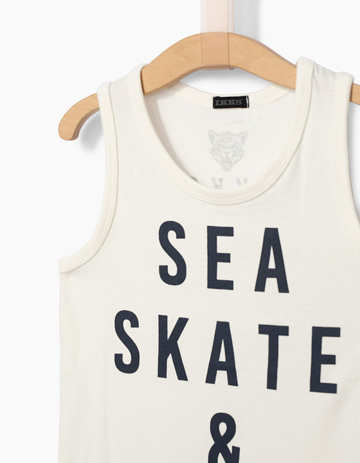 Boys’ Sea, Skate & Sun off-white vest top -4