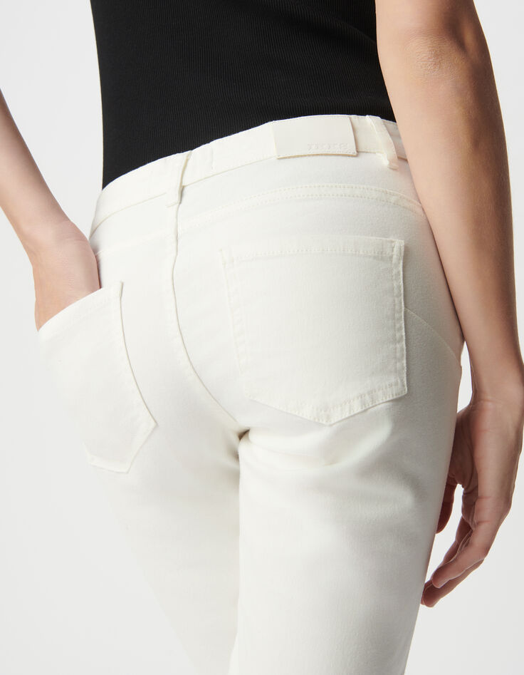 Jean slim blanc Powerstretch laçage poches Femme-4