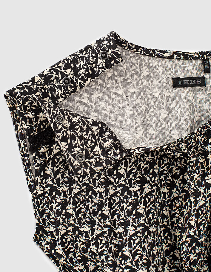 Girls’ black Ecovero® lily print jumpsuit - IKKS