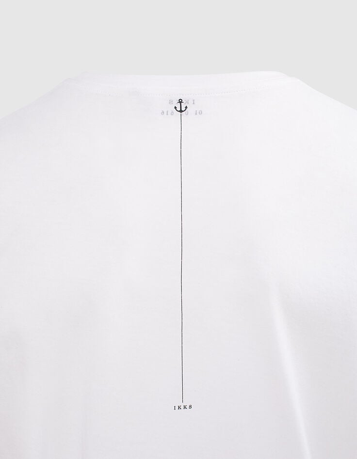 Cremeweißes Herren-T-Shirt, Motiv Der Denker, Bio-5