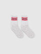 Chaussettes navy et grises côtelées garçon -6