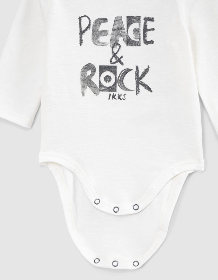 Baby’s milk slogan organic cotton bodysuit - IKKS