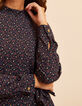 Robe longue noire imprim&eacute; floral d'hiver I.Code-6
