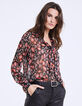 Blouse lavallière en voile imprimé floral femme-2