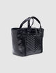 Tasche 1440 schwarzes geknittertes Lackleder Größe Medium-2