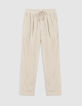 Men's Ecru Corduroy Jogging Pants-1