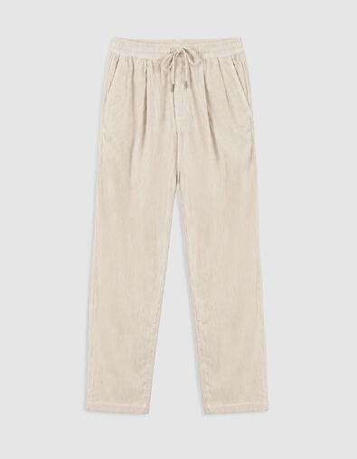 Men's Ecru Corduroy Jogging Pants - IKKS