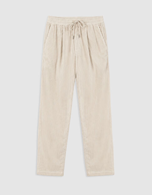 Men's Ecru Corduroy Jogging Pants - IKKS