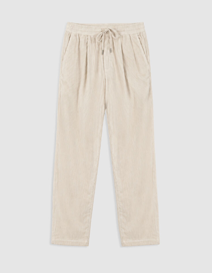 Men's Ecru Corduroy Jogging Pants-1