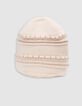 Ecru lurex gestreifte Strickmütze Baby Mädchen-2