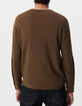 Men&rsquo;s khaki organic cotton fine knit button-neck sweater-3