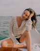 Pull blanc tricot crochet ajour&eacute; Femme-2