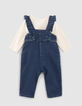 Ensemble salopette en jean et tee-shirt bébé fille-3