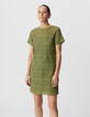 Mujer verde de algodón orgánico de encaje de ganchillo vestido corto-2
