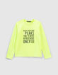 T-shirt vert fluo messages gomme garçon-1