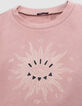 Sweat rose maxi œil-soleil et dessins pailletés fille-4