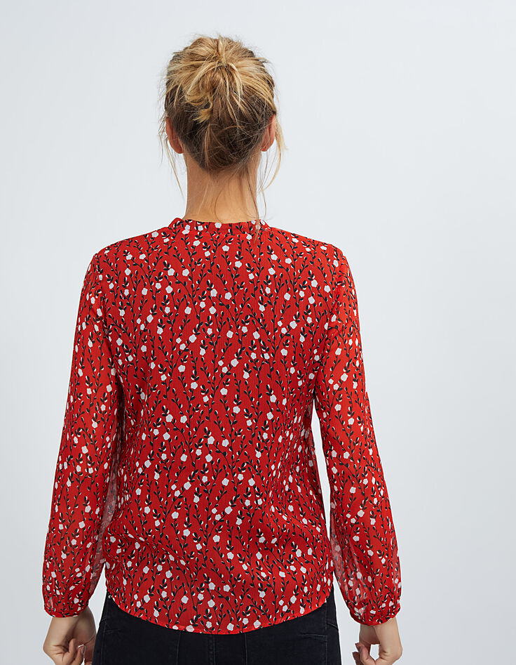 Top rojo cornalina estampado flores I.Code-3 Top rojo cornalina estampado flores I.Code-3