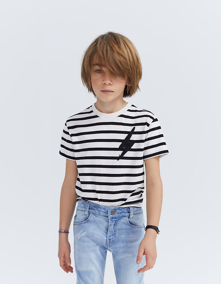 Jungenmatrosenshirt mit Streifen und Patch-1