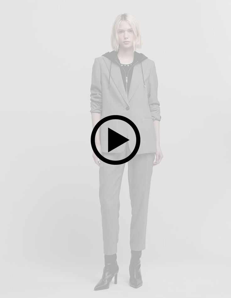 Chaqueta de traje oversize de caviar negro-9