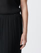 Jupe midi noire plissée Femme-4
