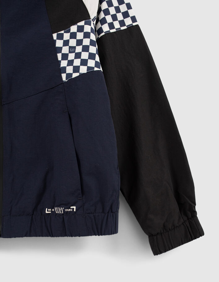 Boys’ navy, black, ecru checkerboard jacket - IKKS