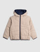 Doudoune réversible beige et marine recyclée garçon-8