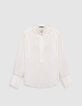 Blouse fluide blanche col chemise Femme-6