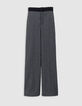 Women's black herringbone check suit pants-6