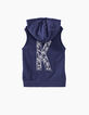 Sweat indigo avec lettre K brodée dos molleton bio garçon -5