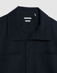 Men's navy blue regular-fit overshirt with patch pockets-6