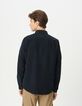 Chemise regular marine coton bio velours milleraies Homme-4