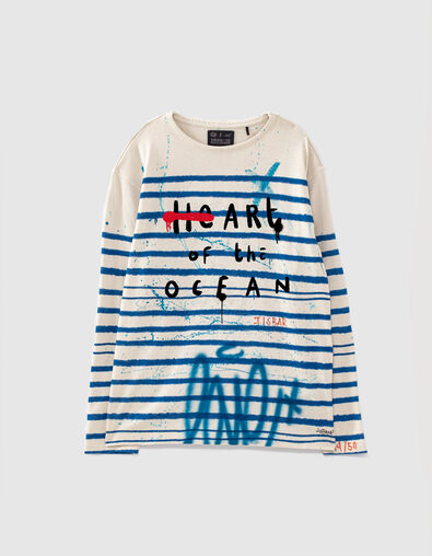 IKKS x JISBAR ecru striped sailor T-shirt - IKKS